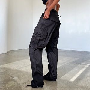 Local European Black Cargo Pants